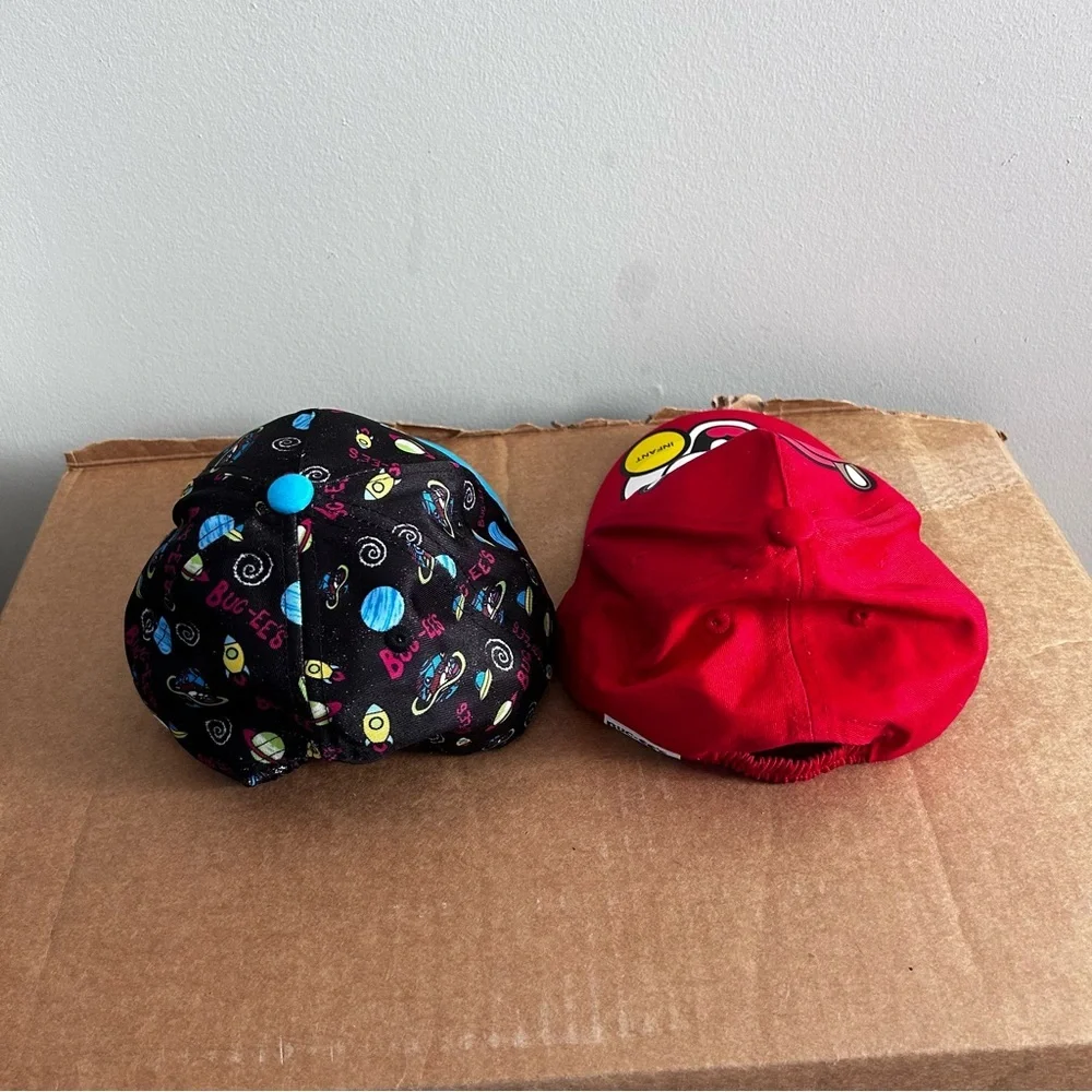 Buc-ee's Infant Caps Set Red Blue One Size Set of Two - Picture 2 of 6